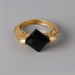 Chic Gold and Black Stone Ring